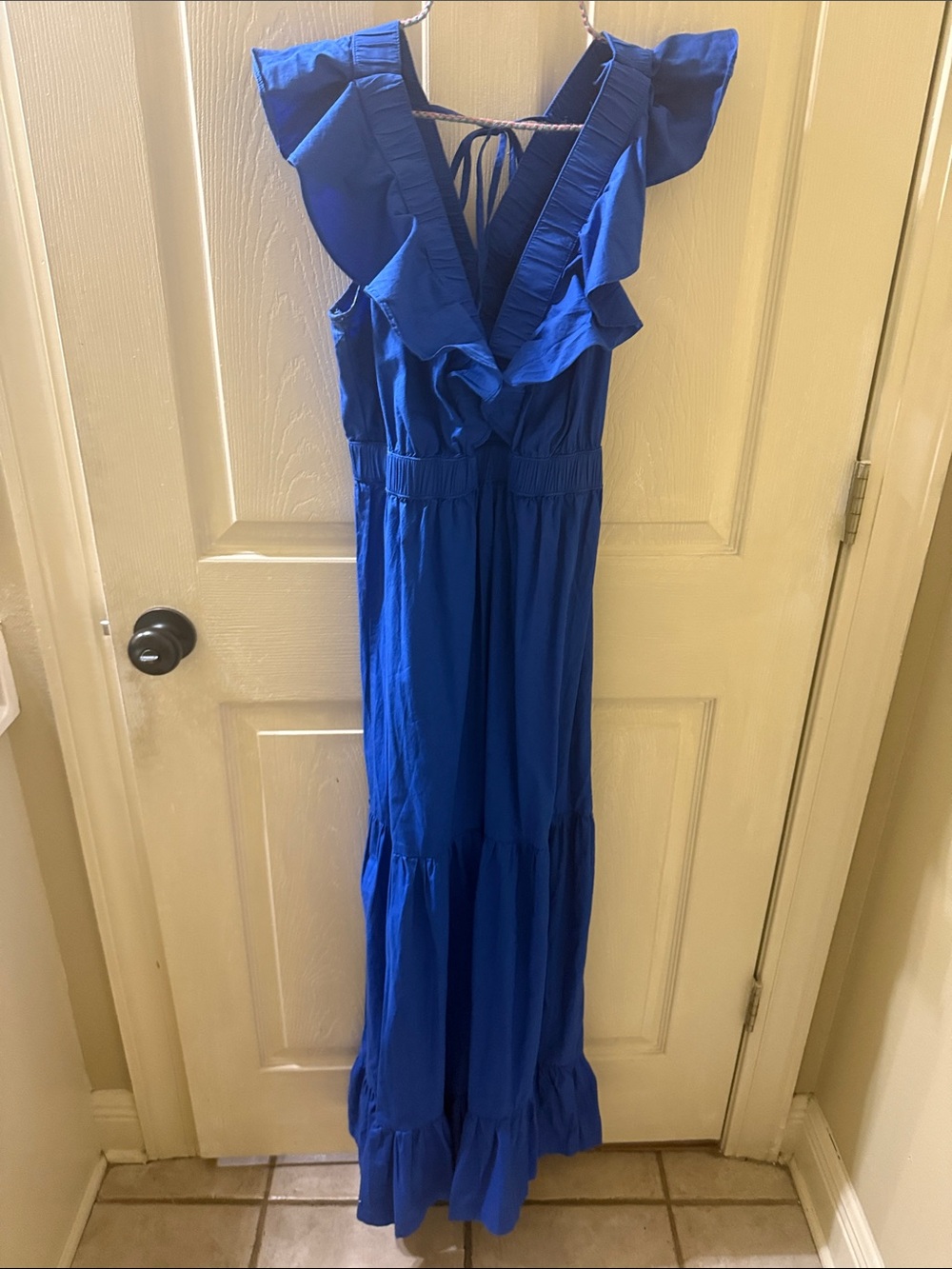 Vici Royal Blue Ruffled Maxi Dress